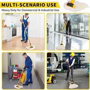 Mop Industriale Commerciale Resistente con Manico Lungo 54 Pollici per Pulizia a Umido di Pavimenti di Casa e Garage, 53 Smacchianti in Acciaio Inossidabile - Product Image 3