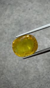 Saphir Jaune Naturel de Bangkok Certifié GIA, 3,65 Carats, Forme Ovale, Pierre Précieuse Non Montée, Saphir Jaune Doré pour Bijoux de Luxe - Product Image 4