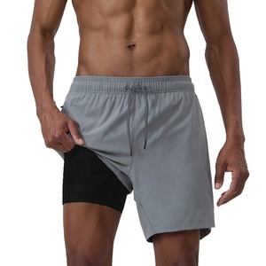 Pantalones Cortos Deportivos 2 en 1 para Hombre, Transpirables, de Secado Rápido, para Entrenamiento, Gimnasio, Compresión, con Bolsillos - Product Image 5