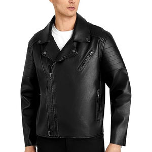 Veste en cuir véritable pour homme, best-seller, classique, noire, style motard, avec logo personnalisé - Product Image 6