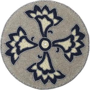 Handcrafted Beaded <b>Placemat</b> Round Dining Table Mat Decorative Seed Bead <b>Placemat</b> Cloth Design Washable Home Decor - Product Image 1