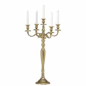 Elegante Candelabro Alto de Plata Hecho a Mano con Cinco Velas, Centro de Mesa Ornamentado de Metal para Bodas, Eventos y Decoración del Hogar - Product Image 6