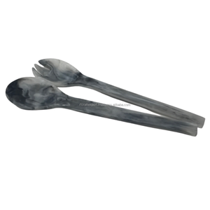 Ensemble de couverts vintage fait main en résine, avec motif tourbillon personnalisé, cuillère-fourchette, fourchette à salade, cuillère de service, vaisselle de mariage, polissage miroir, ustensiles de cuisine - Product Image 4