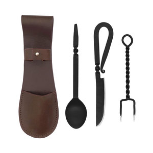 Unique Design High Quality Hand Forged Carbon Steel Camping Cutlery <b>Set</b>-Sustainable Lightweight Durable - Product Image 1