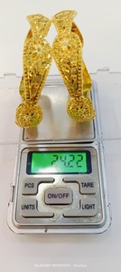 22k Solid Gold <b>Bangle</b> <b>Set</b> for Women Traditional Indian Filigree Flower Design Gold Kada Bracelets Bridal Wedding Jewelry - Product Image 2