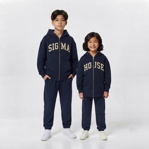 Survêtement à capuche violet pour filles, sweat-shirt à fermeture éclair intégrale avec poches latérales, coupe ample décontractée, vêtements d'automne - Product Image 4