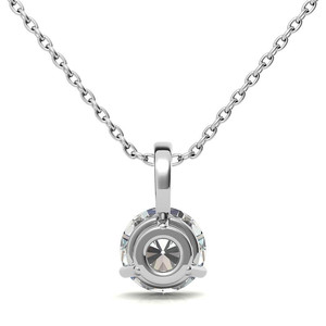 Colgante Clásico de Oro Sólido de 18k/22k/24k con Diamante Cultivado en Laboratorio, Corte Brillante Redondo, Engaste de 3 Puntas - Product Image 5