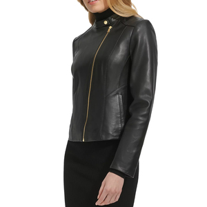 Veste en cuir d'agneau véritable de haute qualité pour femmes, tissée, écologique, coupe-vent, taille personnalisée, couleurs personnalisées - Product Image 5