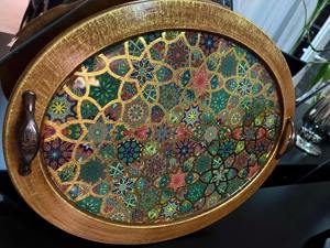 Bandeja de Madera con Textura de Lujo, Bandeja de Madera Estampada en Relieve para Diseño de Interiores de Alta Gama, Suministro de Bandejas para Servir al por Mayor - Product Image 6