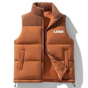 Chaleco de Invierno Personalizado para Hombre, de Lona con Parches, Cuello Alto, Cierre de Cremallera, Sin Mangas, Acolchado, Impermeable, Cálido y Cómodo - Product Image 5