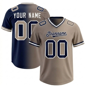 Camiseta de fútbol americano personalizada con degradado, camiseta personalizada con cuello en V para hombre, camisetas deportivas con estampado sublimado que absorben la humedad - Product Image 1