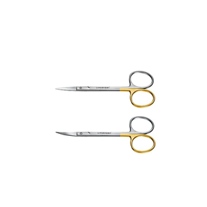 Ciseaux dentaires TC droits/courbés, instruments chirurgicaux tranchants et à pointe arrondie en acier inoxydable, manuel d'utilisation inclus, à vendre - Product Image 1
