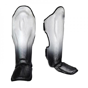 Protections de tibia et coussinets d'entraînement Muay Thai en cuir et PU avec protection de base pour MMA et boxe, ajustement universel - Product Image 1