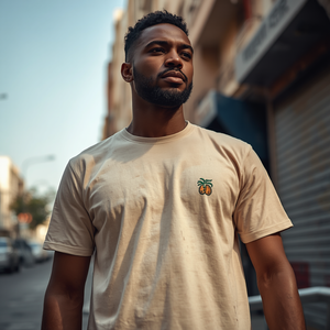 T-shirt en coton tricoté uni imprimé et vieilli pour homme, style vintage délavé, manches courtes, formel, vente en gros OEM - Product Image 2