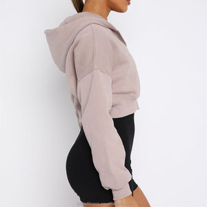 Trendy Women’s <b>Zip</b>-<b>Up</b> <b>Crop</b> Sweatshirt Lightweight Soft Pullover Long Sleeve Casual Fashion Streetwear Top - Product Image 1