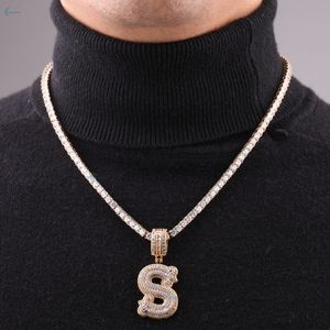 Colgante personalizado con letras del alfabeto estilo hip hop, con diamantes cultivados en laboratorio, unisex. - Product Image 3