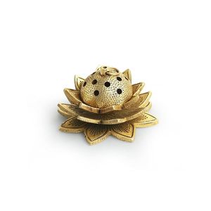 เตาเผาธูปทองเหลืองแท้ ExclusiveLane Lotus รุ่น Pure Brass Dhoop Dani  งานแฮนด์เมด สำหรับบ้าน วัด พุทธศาสนา และการทำสมาธิ - Product Image 3
