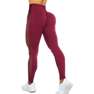 Leggings de sport pour femmes de haute qualité, taille haute, grande taille, couleur unie, longueur intégrale, fermeture à cordon, décoration en cristal, spandex/polyester - Product Image 2