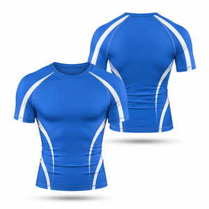 Vêtements de sport en gros, créez votre propre rashguard à manches courtes avec impression par sublimation MMA, logo personnalisé, rashguard pour hommes - Product Image 6