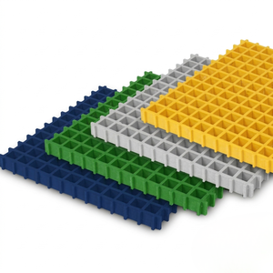 Paneles Modulares de Rejilla de Fibra de Vidrio en Azul, Verde, Gris y Amarillo para Pisos Industriales - Product Image 1