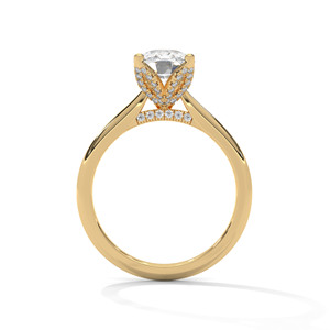 Oval Cut Moissanite Engagement <b>Ring</b> 14K Gold Plated 925 <b>Silver</b> <b>Solitaire</b> Wedding Jewelry for Women - Product Image 3