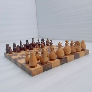 Luxury Solid <b>Wood</b> Chess Board With Walnut Finish And Modern Design Used For Adults Kids Strategy <b>Game</b> Lovers - Product Image 2