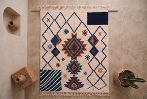 Handmade Moroccan Azilal Berber Hand Knotted Wool <b>Rug</b> Colorful Tribal Geometric Diamond <b>Boho</b> Area Carpet Decor - Product Image 6
