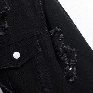 Veste en jean pour homme, classique, à col montant, manches longues, coupe ajustée, élégante, confortable, durable, respirante, hiver, réversible, 100% coton, fermeture avant rapide - Product Image 3