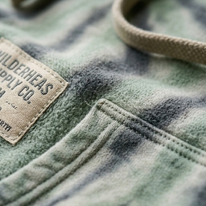 Sudadera con Capucha para Hombre, Color Verde Salvia y Gris, Estilo Tie Dye, Personalizada, Streetwear, Oversize, Unisex, Felpa Suave, OEM, ODM, Ropa al por Mayor - Product Image 5