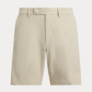 Shorts pour hommes, couleur beige unie, style bermuda, taille mi-haute, fermeture boutonnée, tissu en coton Oxford, style décontracté avec poches, design tissé - Product Image 2