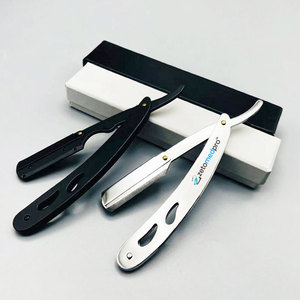 Navaja de Afeitar Plegable Profesional para Salón, Cuchilla de Acero Inoxidable Plegable, Navaja de Barbero con Logotipo Personalizado, Cuchilla para Cortar el Cabello para Hombres - Product Image 5