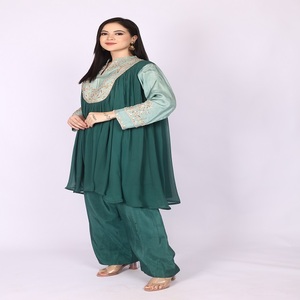 Ropa de moda étnica premium para mujer, conjunto de 2 piezas, doble tono con trabajo Gotta, colección elegante para mujer - Product Image 3