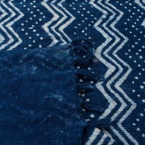 Manta de algodón suave y cómoda de lujo para decoración del hogar, venta al por mayor, manta azul índigo para sofá de sala de estar y campaña - Product Image 4