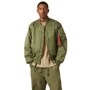 Chaqueta Bomber Ligera de Lona 2026 para Hombre, con Impresión de Logotipo Personalizado, Mangas Largas, Estilo Urbano, Invierno, Ecológica - Product Image 1