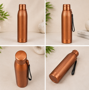 Copper <b>Thermos</b> <b>Bottle</b> With Handle Minimalist Design Portable Travel Use - Product Image 6