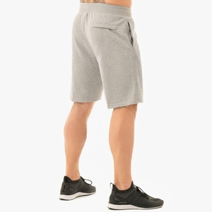 Shorts Bermuda en Coton Gris pour Homme avec Cordon de Serrage à la Taille, Poches, Couleur Unie, Taille Mi-Haute, Tissu Tricoté Respirant - Product Image 3