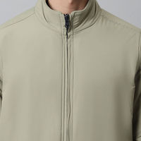Blouson Bomber Léger en Toile pour Homme, Couleur Unie, Col Montant, Fermeture Éclair, Coupe-Vent, Vêtement Décontracté d'Automne