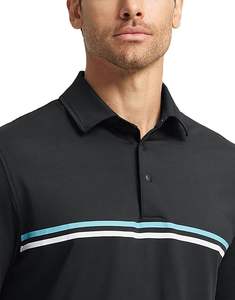Camisas de Golf para Hombre, Manga Corta, Estampado en el Pecho, Rayas, Secado Rápido, Transpirables, Casuales, con Cuello, Polos para Hombre - Product Image 3