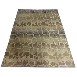 Taupe <b>Grey</b> Hand Knotted Wool Silk <b>Rug</b> Abstract Stone Pattern Contemporary Living Room <b>Bedroom</b> - Product Image 3