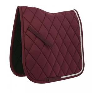 Tapis de selle respirant tout usage avec extérieur en coton, doublure en polaire matelassée noire et sangle de maintien pour l'équitation - Product Image 4
