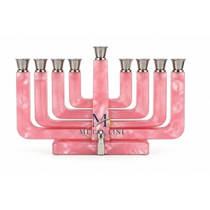Décoration Religieuse Juive Israël – Fournisseur de Chandelier de Hanouka en Résine avec Supports Dorés – Élégante Décoration - Product Image 2