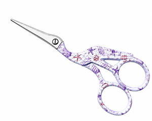 Ciseaux de broderie DIY style grue florale lavande, ciseaux de couture de précision en acier inoxydable 4,5 pouces multi-usages - Product Image 3
