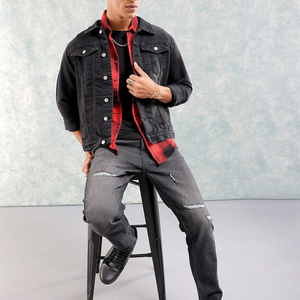 OEM Mens Denim Jean <b>Jacket</b> Casual Outwear Fall <b>Jacket</b> Denim Button up Coat Oversize Denim <b>Jacket</b> for Men acidwash fashion casual - Product Image 3