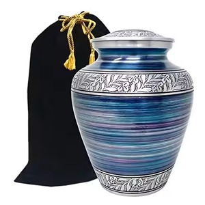 Aluminum Urns With Texture Metal Urns for Human Ashes Adult Male & Female for Funeral or Home Urns New Arrival from India - Product Image 5
