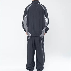 Nylon Waterproof Streetwear Tracksuit Two-Piece Jogging Windbreaker <b>Jacket</b> Set for Men - Product Image 5