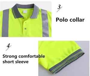 T-shirt de travail haute visibilité à manches courtes, col ras du cou, personnalisé, pour hommes, collection 2026 – Polo de sécurité haute visibilité pour la construction - Product Image 4