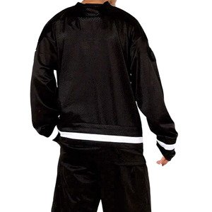 Camiseta Deportiva Negra de Malla Transpirable de Poliéster, Estilo Oversize, con Mangas Largas y Diseño Personalizado 2026 para Fútbol Americano - Product Image 4