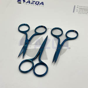 Ciseaux à broder de couleur bleue avec poignée en acier inoxydable de qualité industrielle Outil de coupe à bords lisses dentelés pour papier et tissu - Product Image 5