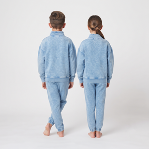 Conjunto Deportivo Unisex para Niños, Sudadera con Media Cremallera y Pantalones Jogger de Algodón con Lavado Ácido, para Niño y Niña - Product Image 3