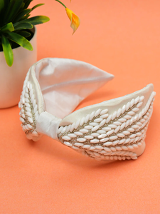 Nouveauté 2026 : Accessoires de coiffure – Serre-tête brodé de perles de rocaille, design cerceau, fait main en Inde - Product Image 2